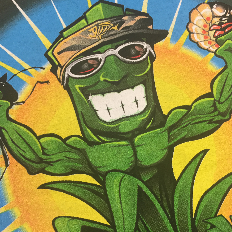 Simulated process of a green man